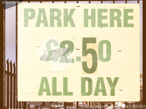 Image of  Parking sign vintage