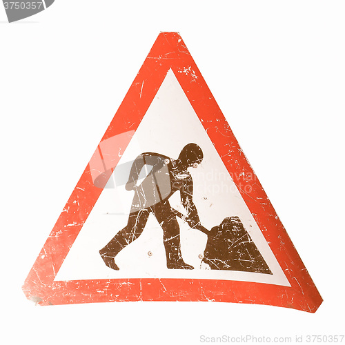 Image of  Road work sign vintage