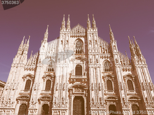 Image of Retro looking Milan Cathedral