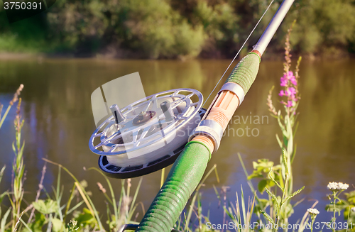 Image of Fishing tackle for catching fish in the river.