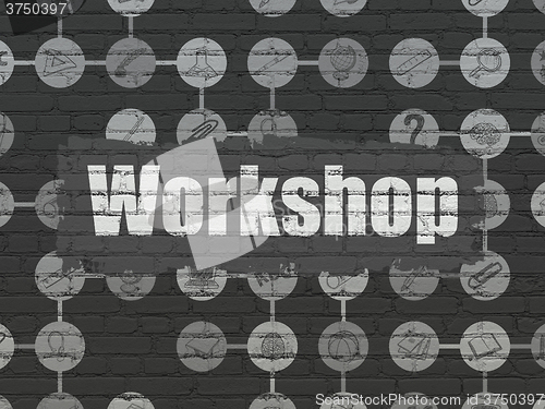 Image of Studying concept: Workshop on wall background