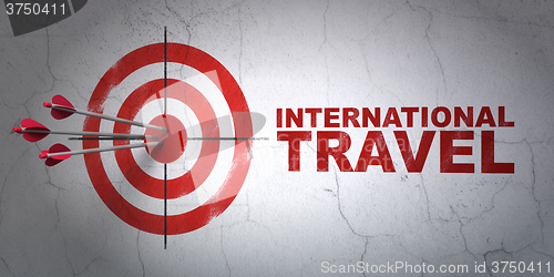 Image of Tourism concept: target and International Travel on wall background