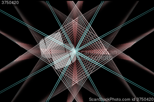 Image of Fractal image: glowing colored arrows.