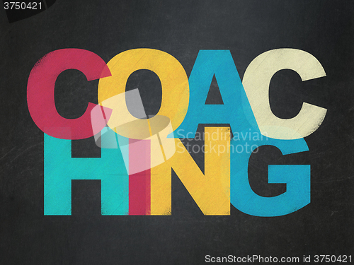 Image of Learning concept: Coaching on School Board background