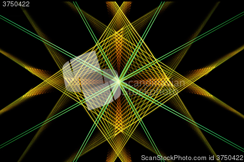 Image of Fractal image: glowing colored arrows.