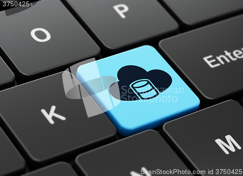 Image of Programming concept: Database With Cloud on computer keyboard background