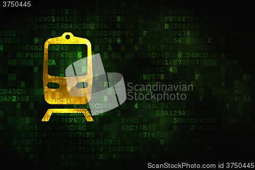 Image of Tourism concept: Train on digital background