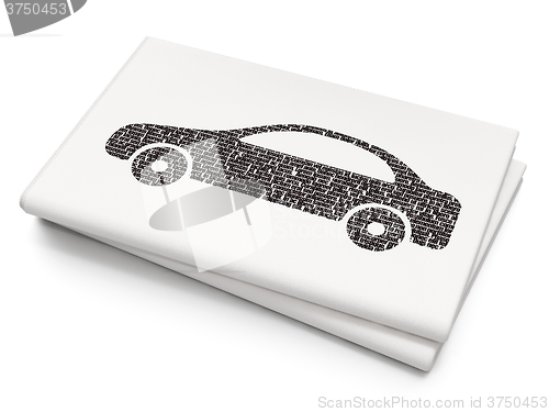 Image of Travel concept: Car on Blank Newspaper background