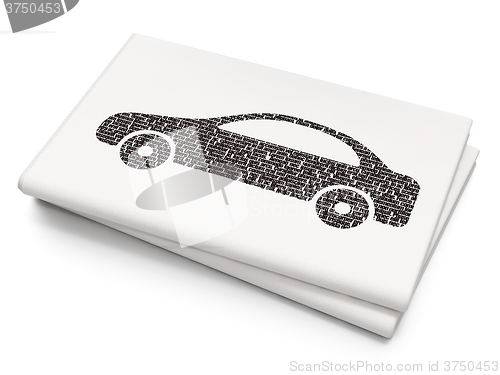 Image of Travel concept: Car on Blank Newspaper background