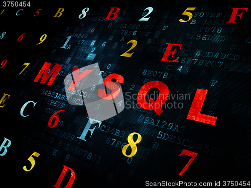 Image of Database concept: MySQL on Digital background