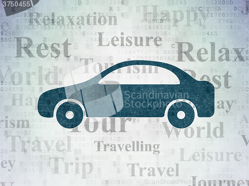 Image of Vacation concept: Car on Digital Paper background