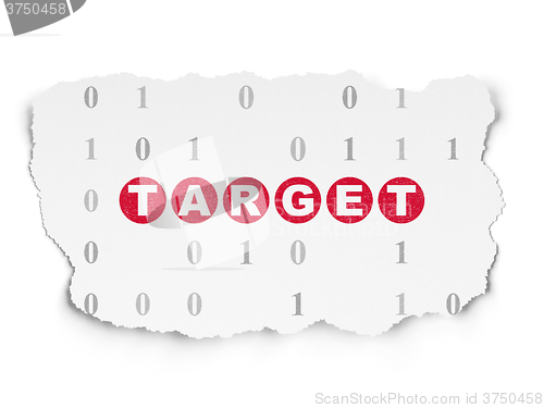 Image of Finance concept: Target on Torn Paper background