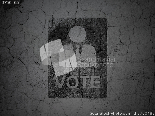 Image of Political concept: Ballot on grunge wall background