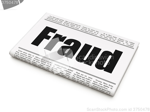 Image of Security concept: newspaper headline Fraud