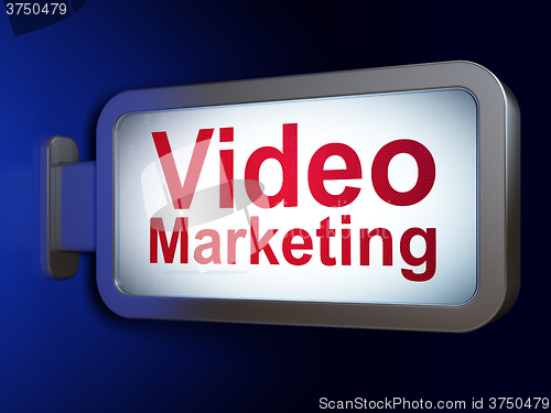 Image of Advertising concept: Video Marketing on billboard background
