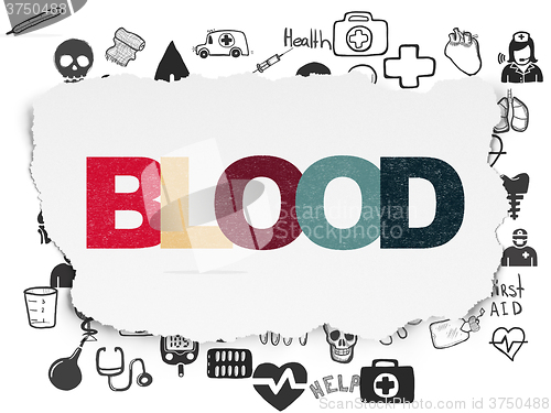 Image of Healthcare concept: Blood on Torn Paper background
