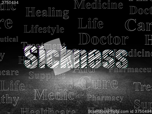 Image of Healthcare concept: Sickness in grunge dark room