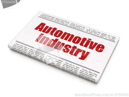 Image of Manufacuring concept: newspaper headline Automotive Industry