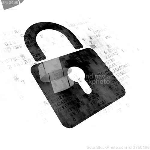 Image of Data concept: Closed Padlock on Digital background