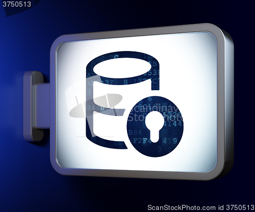 Image of Programming concept: Database With Lock on billboard background