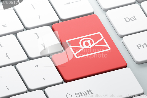 Image of Business concept: Email on computer keyboard background
