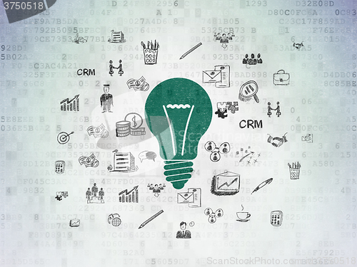 Image of Finance concept: Light Bulb on Digital Paper background
