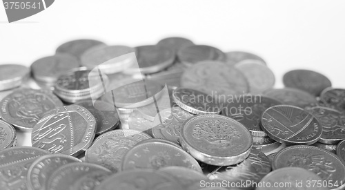 Image of Black and white Pound coins