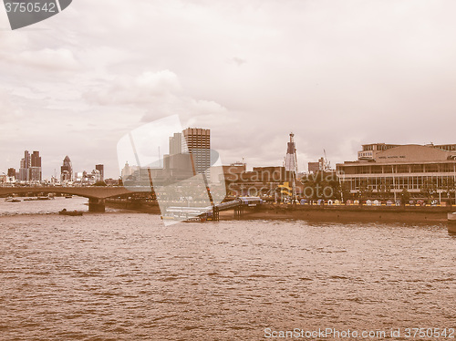 Image of River Thames in London vintage