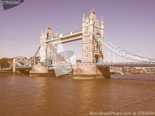 Image of Retro looking Tower Bridge in London