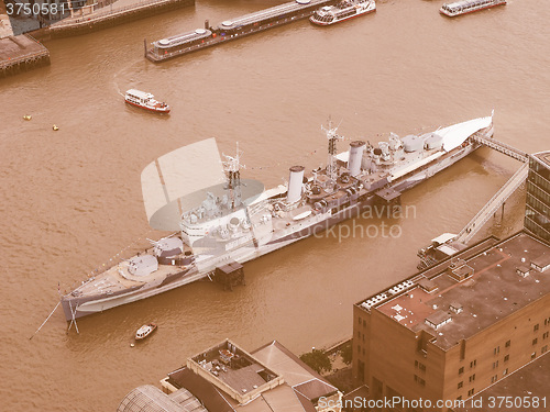 Image of Retro looking Aerial view of London