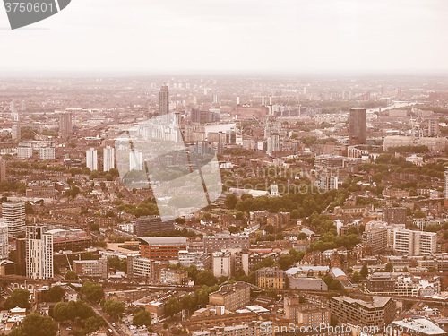 Image of Retro looking Aerial view of London