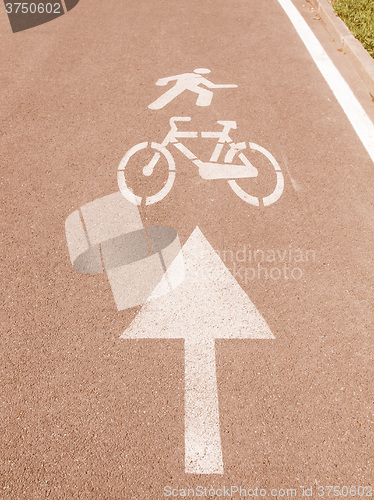 Image of  Bike lane sign vintage