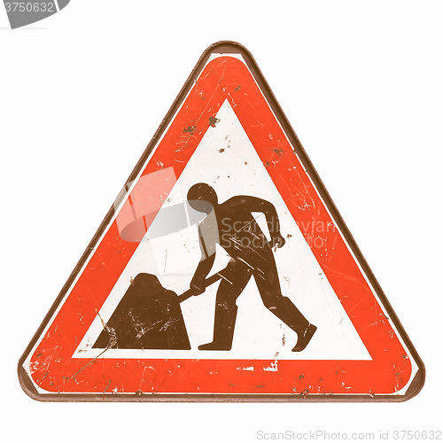 Image of  Roadworks sign vintage