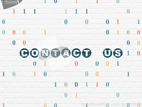 Image of Business concept: Contact us on wall background