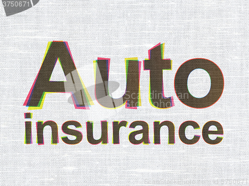 Image of Insurance concept: Auto Insurance on fabric texture background