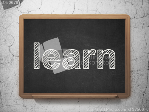 Image of Studying concept: Learn on chalkboard background