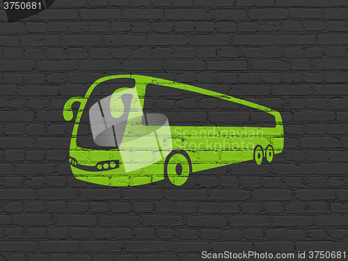 Image of Vacation concept: Bus on wall background