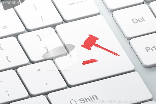 Image of Law concept: Gavel on computer keyboard background