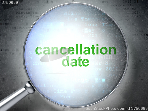 Image of Timeline concept: Cancellation Date with optical glass