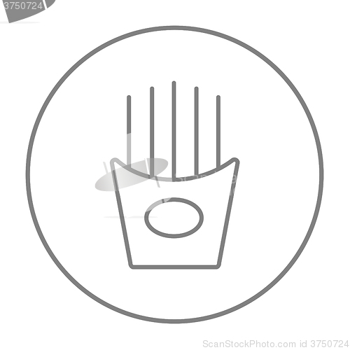 Image of French fries line icon.