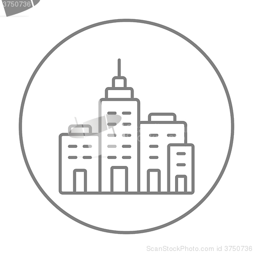 Image of Residential buildings line icon.