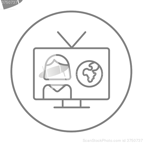 Image of TV report line icon.