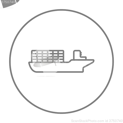 Image of Cargo container ship line icon.