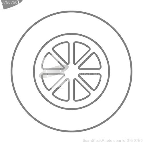 Image of Slice of lemon line icon.