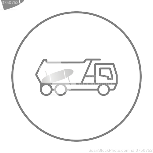 Image of Dump truck line icon.