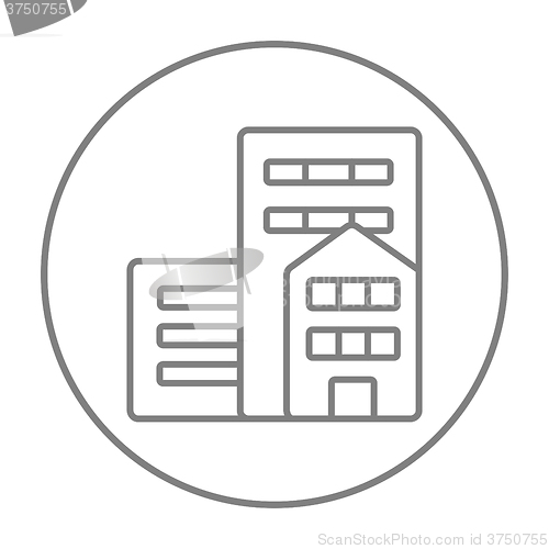 Image of Residential buildings line icon.