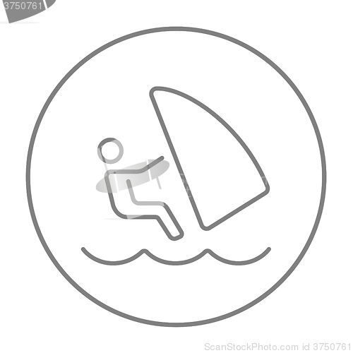 Image of Wind surfing line icon.