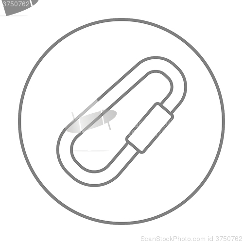 Image of Climbing carabiner line icon.