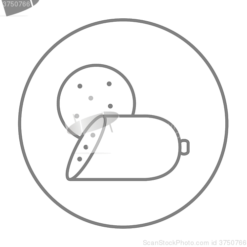 Image of Sliced wurst line icon.