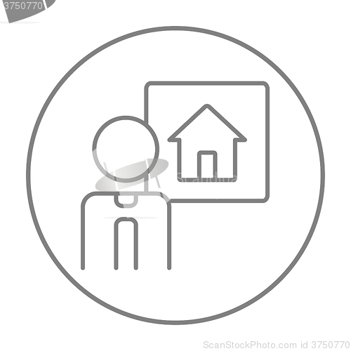 Image of Real estate agent line icon.